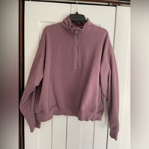 Fabletics Dusty Rose Half-Zip Cropped Sweatshirt
